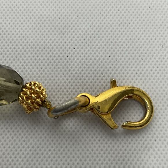 Designer Beaded Necklace & Wire Bracelet Faceted Glass & Wire Mesh Beads Y Drop - Picture 5 of 8